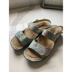 Alegria Verona Sz 38 US 8 Adjustable Paisley Sandals Leather